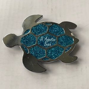 Sea Turtle Chrome and Enamel Magnet